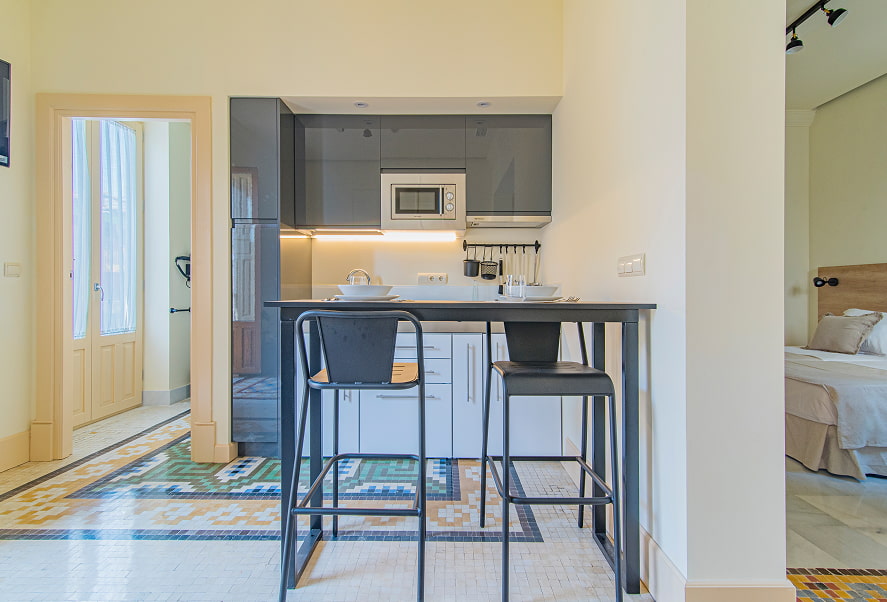 Cocina con barra americana