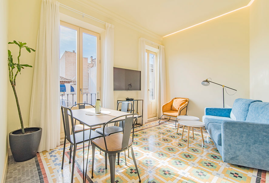 Comedor con suelos de mosaico del Apartamento Penthouse Suite